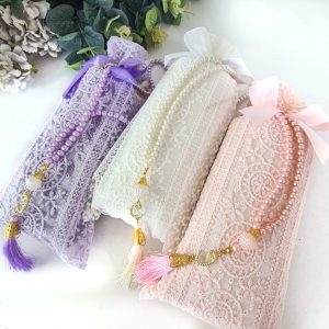 Prayer Set with Lace Pouch- Musallah Tasbih