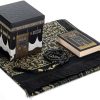 Kaaba Cube Gift Set with Pocket Size Quran, Prayer Rug , Pearl Tasbih – 10x12cm - fatimasughra.com